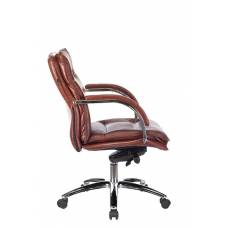 Кресло Бюрократ T-9927SL-LOW светло-коричневый Leather Eichel кожа низк.спин. крестовина металл хром