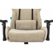 Игровое кресло Бюрократ VIKING KNIGHT Fabric песочный Light-21 с подголов. крестовина металл