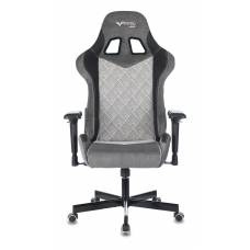 Игровое кресло Бюрократ VIKING 7 KNIGHT Fabric серый Loft ромбик текстиль/эко.кожа с подголов. крестовина металл