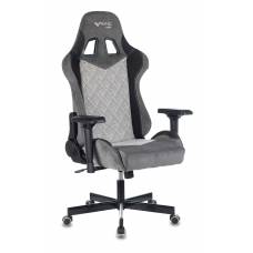 Игровое кресло Бюрократ VIKING 7 KNIGHT Fabric серый Loft ромбик текстиль/эко.кожа с подголов. крестовина металл