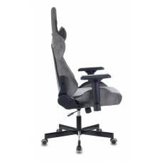 Игровое кресло Бюрократ VIKING 7 KNIGHT Fabric серый Loft ромбик текстиль/эко.кожа с подголов. крестовина металл