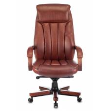 Кресло Бюрократ T-9922WALNUT светло-коричневый Leather Eichel кожа крестовина металл/дерево