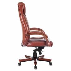 Кресло Бюрократ T-9922WALNUT светло-коричневый Leather Eichel кожа крестовина металл/дерево