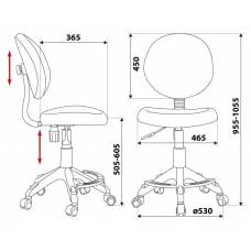 Кресло детское Бюрократ KD-W6-F/TW-13A розовый (пластик белый)