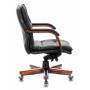 Кресло Бюрократ T-9927WALNUT-LOW черный кожа низк.спин. крестовина металл/дерево купить  по выгодным ценам