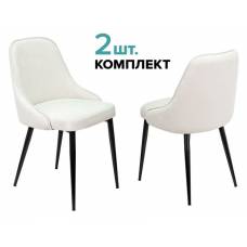 Стул для кухни Бюрократ KF-5_2 комплект 2шт молочный Velvet 20 металл черный на ножках (KF-5/VELV20_2)