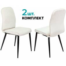Стул для кухни Бюрократ KF-3_2 комплект 2шт молочный Velvet 20 металл черный на ножках (KF-3/VELV20_2)