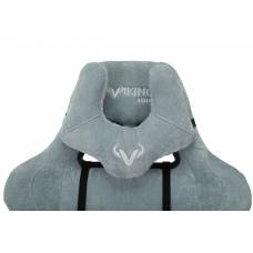 Игровое кресло Бюрократ VIKING KNIGHT Fabric серо-голубой Light-28 с подголов. крестовина металл