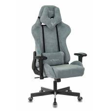 Игровое кресло Бюрократ VIKING KNIGHT Fabric серо-голубой Light-28 с подголов. крестовина металл