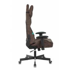 Игровое кресло Бюрократ VIKING KNIGHT Fabric темно-коричневый Light-10 с подголов. крестовина металл