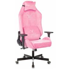 Игровое кресло Knight N1 Fabric розовый Velvet 36 с подголов. крестовина металл (KNIGHT N1 PINK)