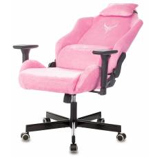 Игровое кресло Knight N1 Fabric розовый Velvet 36 с подголов. крестовина металл (KNIGHT N1 PINK)