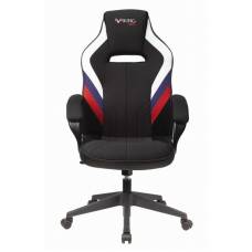 Кресло игровое Бюрократ VIKING 3 AERO RUS белый/синий/красный черный искусст.кожа/ткань