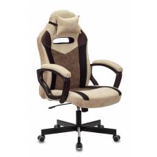Игровое кресло Бюрократ VIKING 6 KNIGHT Fabric коричневый с подголов. крестовина металл