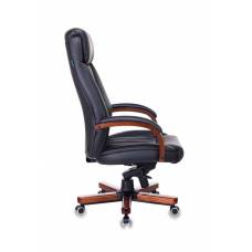Кресло Бюрократ T-9922WALNUT черный кожа крестовина металл/дерево