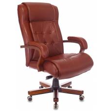 Кресло руководителя Бюрократ T-9926WALNUT светло-коричневый Leather Eichel кожа крестовина металл/дерево (T-9926WALNUT/CHOK)
