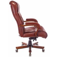 Кресло руководителя Бюрократ T-9926WALNUT светло-коричневый Leather Eichel кожа крестовина металл/дерево (T-9926WALNUT/CHOK)