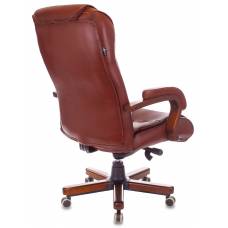 Кресло руководителя Бюрократ T-9926WALNUT светло-коричневый Leather Eichel кожа крестовина металл/дерево (T-9926WALNUT/CHOK)