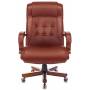 Кресло руководителя Бюрократ T-9926WALNUT светло-коричневый Leather Eichel кожа крестовина металл/дерево (T-9926WALNUT/CHOK) купить  по выгодным ценам