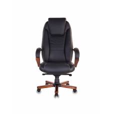 Кресло Бюрократ T-9923MAHOGANY черный кожа крестовина металл/дерево