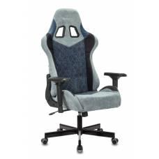 Игровое кресло Бюрократ VIKING 7 KNIGHT Fabric синий текстиль/эко.кожа с подголов. крестовина металл