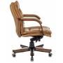 Кресло руководителя Бюрократ T-9927WALNUT-LOW горчичный кожа низк.спин. крестовина металл/дерево (T-9927WALNUT-LOW/MUS) купить  по выгодным ценам