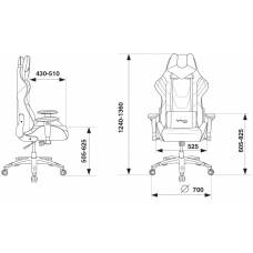 Игровое кресло Бюрократ VIKING 4 AERO Edition черный искусст.кожа/ткань с подголов. крестовина пластик