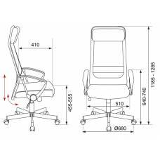 Кресло руководителя Бюрократ T-995HOME/GREY серый TW-04+ 10-128 сетка/ткань крестовина металл