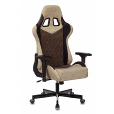 Игровое кресло Бюрократ VIKING 7 KNIGHT Fabric коричневый текстиль/эко.кожа с подголов. крестовина металл