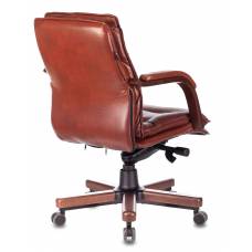 Кресло Бюрократ T-9927WALNUT-LOW светло-коричневый Leather Eichel кожа низк.спин. крестовина металл/дерево