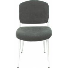 Стул для кухни Бюрократ KF-8W серый Alfa 44 металл белый на ножках (KF-8W/FABRIC/GREY)
