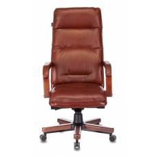 Кресло Бюрократ T-9927WALNUT светло-коричневый Leather Eichel кожа крестовина металл/дерево