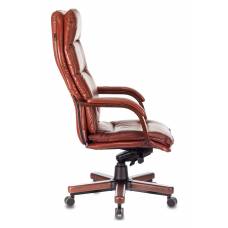 Кресло Бюрократ T-9927WALNUT светло-коричневый Leather Eichel кожа крестовина металл/дерево
