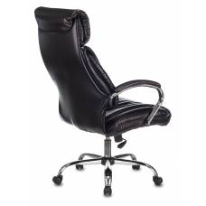 Кресло руководителя Бюрократ T-9904NSL черный Leather Venge Black эко.кожа крестовина металл хром (T-9904NSL/BLACK-PU)