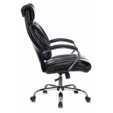 Кресло руководителя Бюрократ T-9904NSL черный Leather Venge Black эко.кожа крестовина металл хром (T-9904NSL/BLACK-PU)