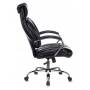 Кресло руководителя Бюрократ T-9904NSL черный Leather Venge Black эко.кожа крестовина металл хром (T-9904NSL/BLACK-PU) купить  по выгодным ценам