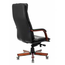 Кресло Бюрократ T-9927WALNUT черный кожа крестовина металл/дерево