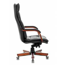 Кресло Бюрократ T-9927WALNUT черный кожа крестовина металл/дерево