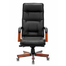 Кресло Бюрократ T-9927WALNUT черный кожа крестовина металл/дерево