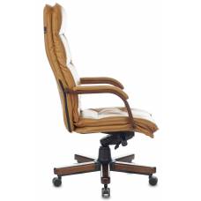 Кресло руководителя Бюрократ T-9927WALNUT горчичный кожа крестовина металл/дерево (T-9927WALNUT/MUSTARD)