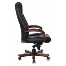 Кресло Бюрократ T-9923WALNUT черный кожа крестовина металл/дерево