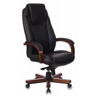 Кресло Бюрократ T-9923WALNUT черный кожа крестовина металл/дерево