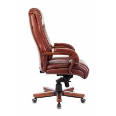 Кресло Бюрократ T-9925WALNUT светло-коричневый Leather Eichel кожа крестовина металл/дерево