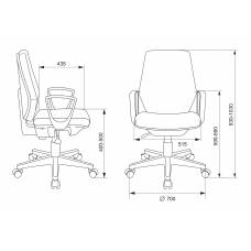 Кресло Бюрократ CH-W545 синий 38-415 крестовина пластик пластик белый (CH-W545/DENIM)