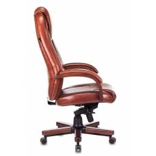 Кресло руководителя Бюрократ T-9923WALNUT светло-коричневый Leather Eichel кожа крестовина металл/дерево (T-9923WALNUT/CHOK)