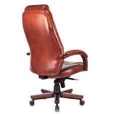 Кресло руководителя Бюрократ T-9923WALNUT светло-коричневый Leather Eichel кожа крестовина металл/дерево (T-9923WALNUT/CHOK)