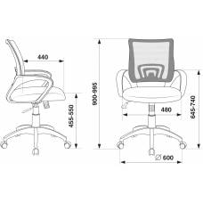 Кресло Бюрократ CH-W695N салатовый TW-03A TW-18 сетка/ткань крестовина пластик пластик белый