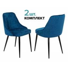 Стул для кухни Бюрократ KF-5_2 комплект 2шт темно-синий Velvet 29 металл черный на ножках (KF-5/VELV29_2)