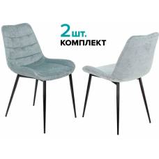 Стул для кухни Бюрократ KF-6_2 комплект 2шт серо-голубой Light 28 металл черный на ножках (KF-6/LT28_2)