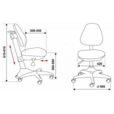 Кресло детское Бюрократ KD-2/G/TW-10 синий TW-10